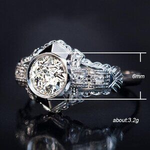 ▶Silver Plated Wedding engagement Ring for Women, F115